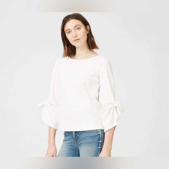 Club Monaco White Sleeve Tie Shirt - Picture 3 of 7